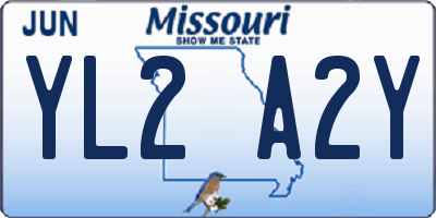 MO license plate YL2A2Y