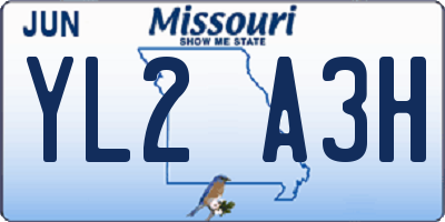 MO license plate YL2A3H