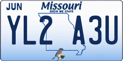 MO license plate YL2A3U