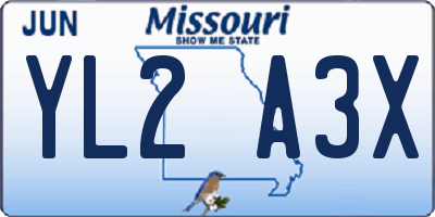 MO license plate YL2A3X