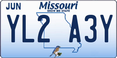MO license plate YL2A3Y