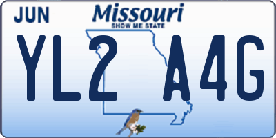 MO license plate YL2A4G