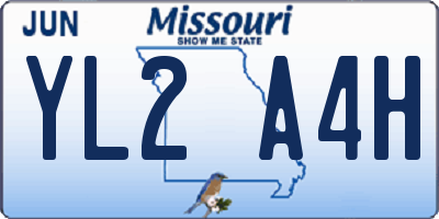 MO license plate YL2A4H