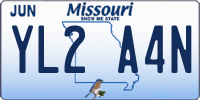 MO license plate YL2A4N