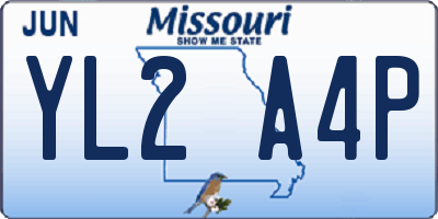 MO license plate YL2A4P