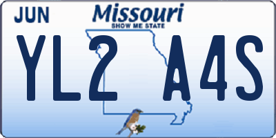 MO license plate YL2A4S