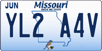 MO license plate YL2A4V