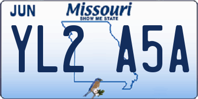 MO license plate YL2A5A