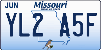 MO license plate YL2A5F