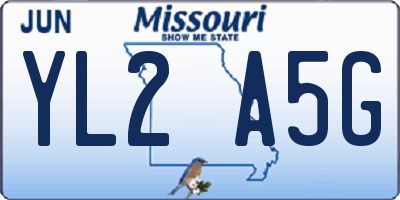 MO license plate YL2A5G