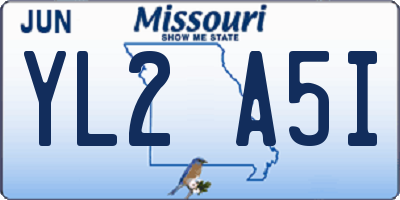 MO license plate YL2A5I