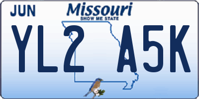 MO license plate YL2A5K