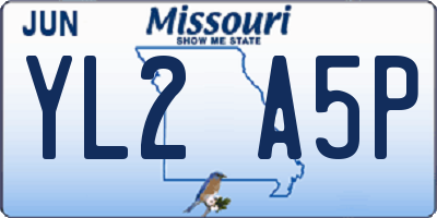 MO license plate YL2A5P
