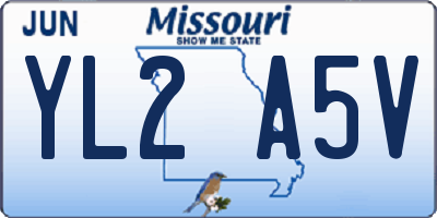 MO license plate YL2A5V