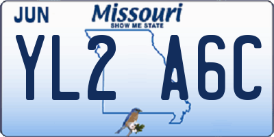 MO license plate YL2A6C