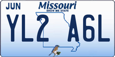 MO license plate YL2A6L