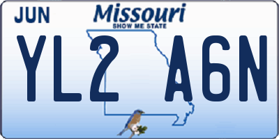 MO license plate YL2A6N