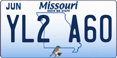 MO license plate YL2A6O