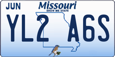 MO license plate YL2A6S