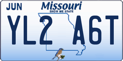 MO license plate YL2A6T
