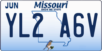 MO license plate YL2A6V