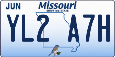 MO license plate YL2A7H