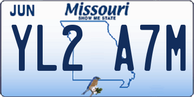 MO license plate YL2A7M