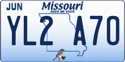 MO license plate YL2A7O
