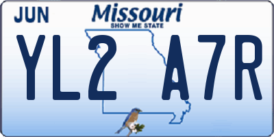MO license plate YL2A7R