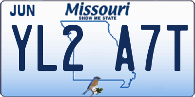 MO license plate YL2A7T