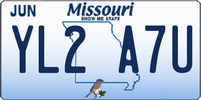 MO license plate YL2A7U