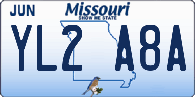 MO license plate YL2A8A