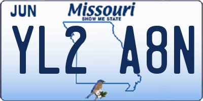 MO license plate YL2A8N