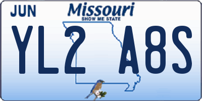 MO license plate YL2A8S