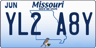 MO license plate YL2A8Y