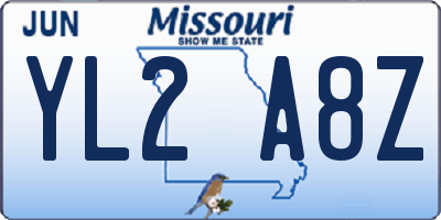 MO license plate YL2A8Z