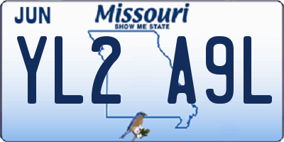 MO license plate YL2A9L