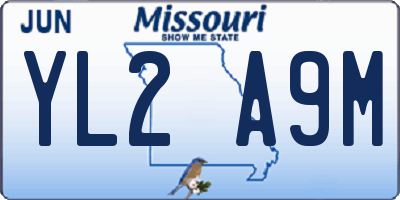 MO license plate YL2A9M