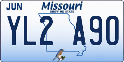 MO license plate YL2A9O