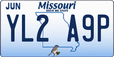 MO license plate YL2A9P