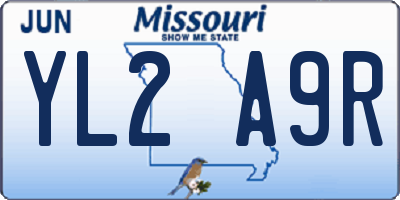 MO license plate YL2A9R
