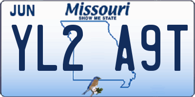 MO license plate YL2A9T