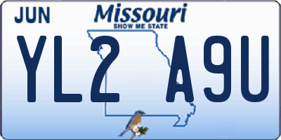MO license plate YL2A9U