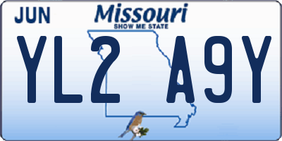 MO license plate YL2A9Y