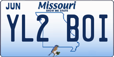 MO license plate YL2B0I