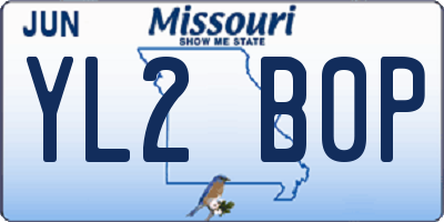 MO license plate YL2B0P