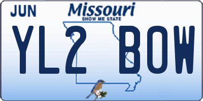 MO license plate YL2B0W