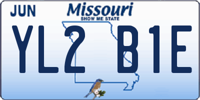 MO license plate YL2B1E