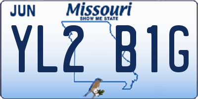 MO license plate YL2B1G