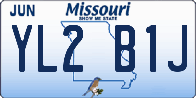 MO license plate YL2B1J